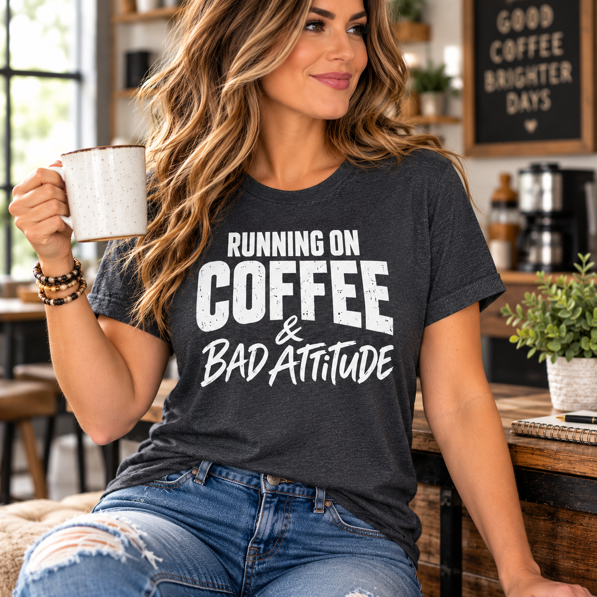 Running on Coffee & Bad Attitude T-Shirt