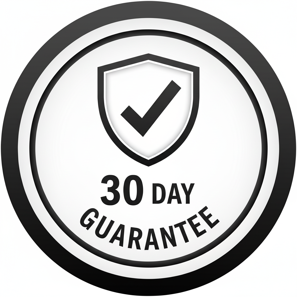 30 day guarantee in black and white