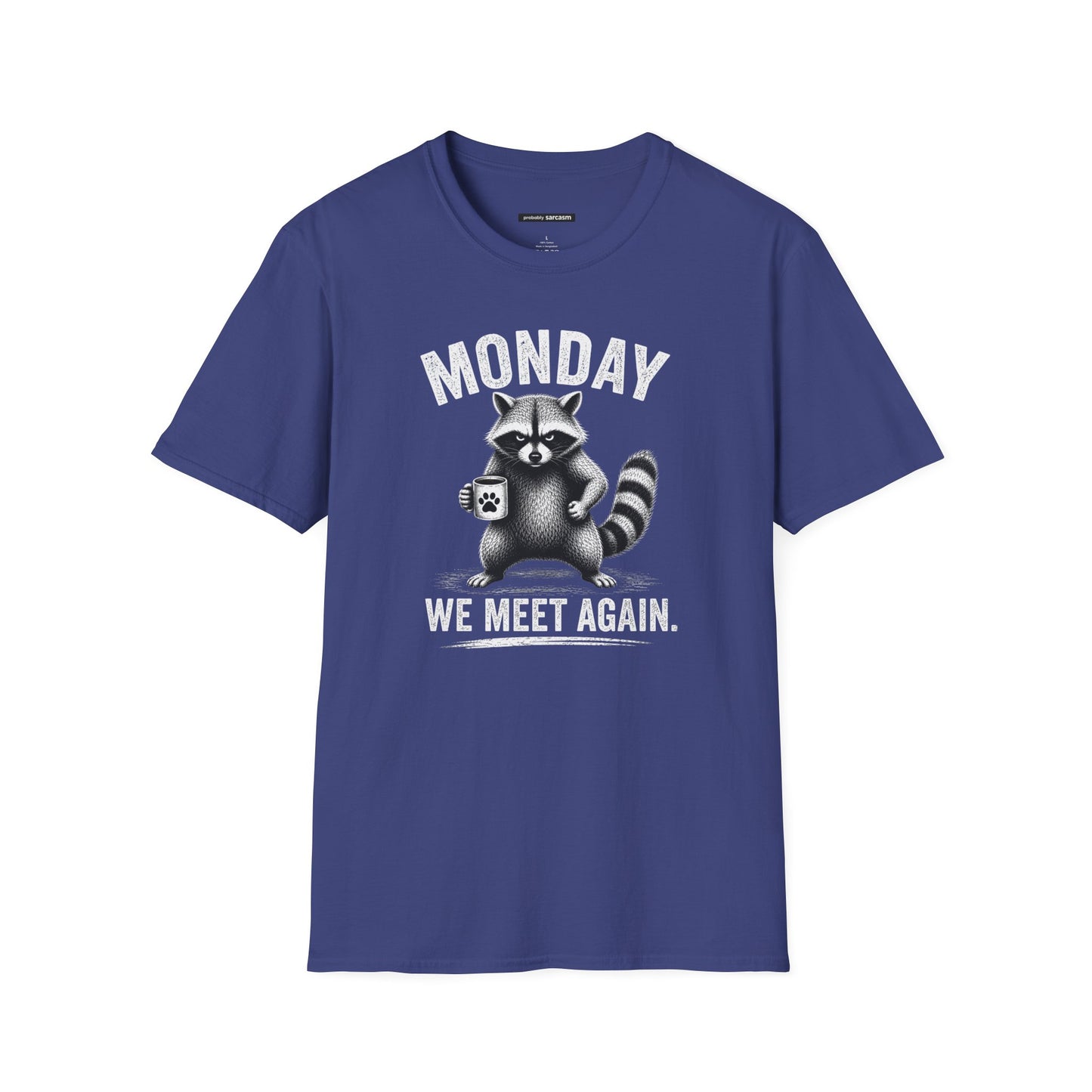Monday We Meet Again Raccoon Coffee Tee