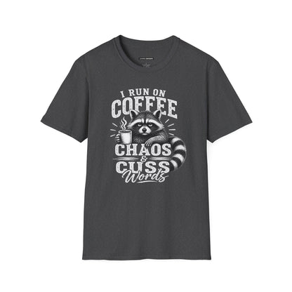 I Run on Coffee Chaos & Cuss Words Raccoon