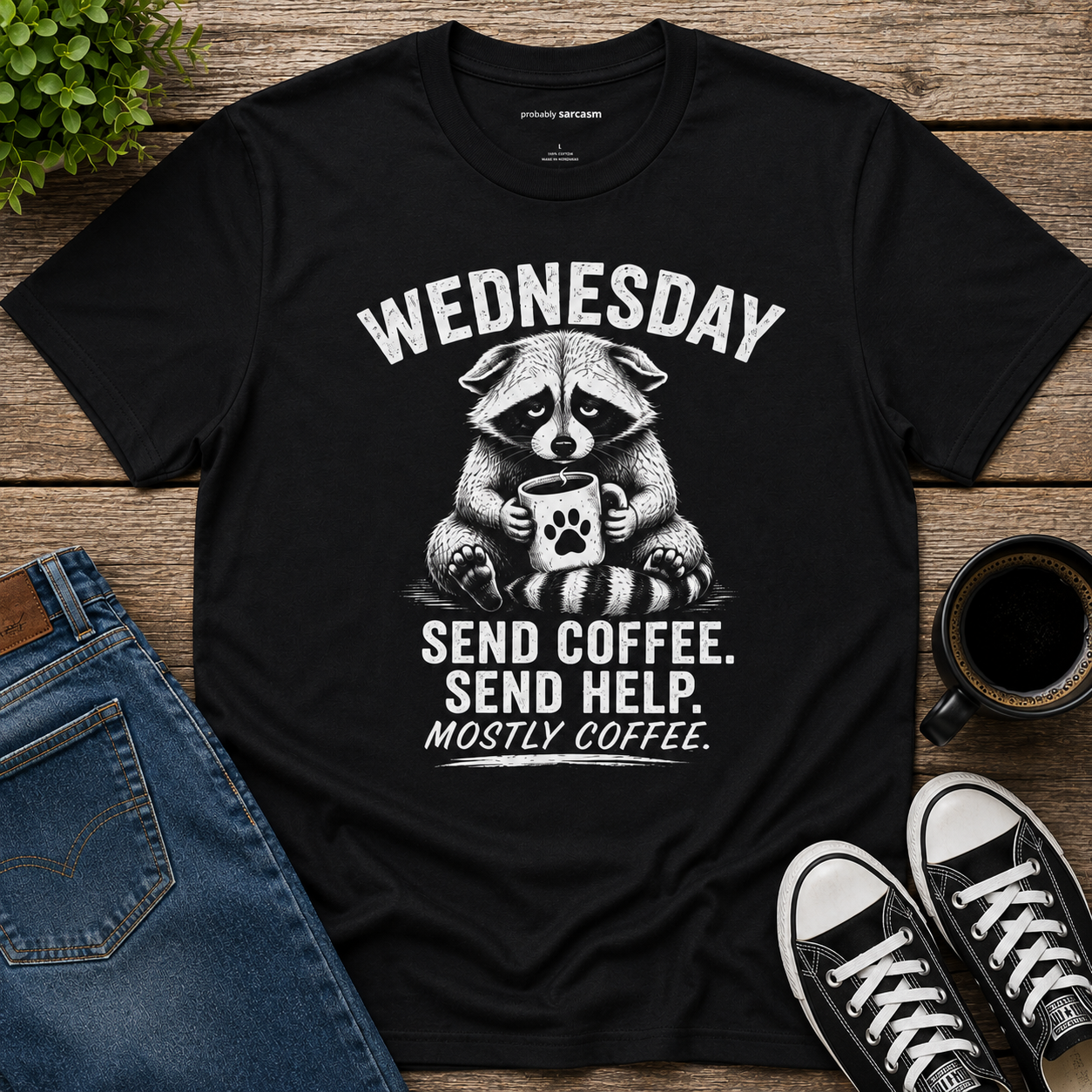 WEDNESDAY RACCOON SEND COFFEE, SEND HELP