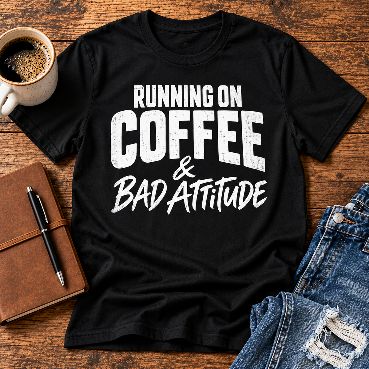 Running on Coffee & Bad Attitude T-Shirt