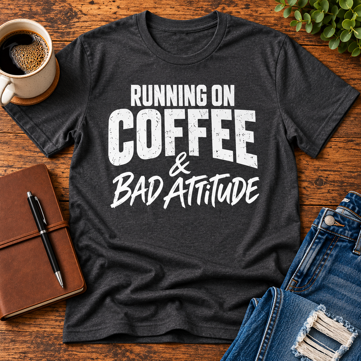 Running on Coffee & Bad Attitude T-Shirt