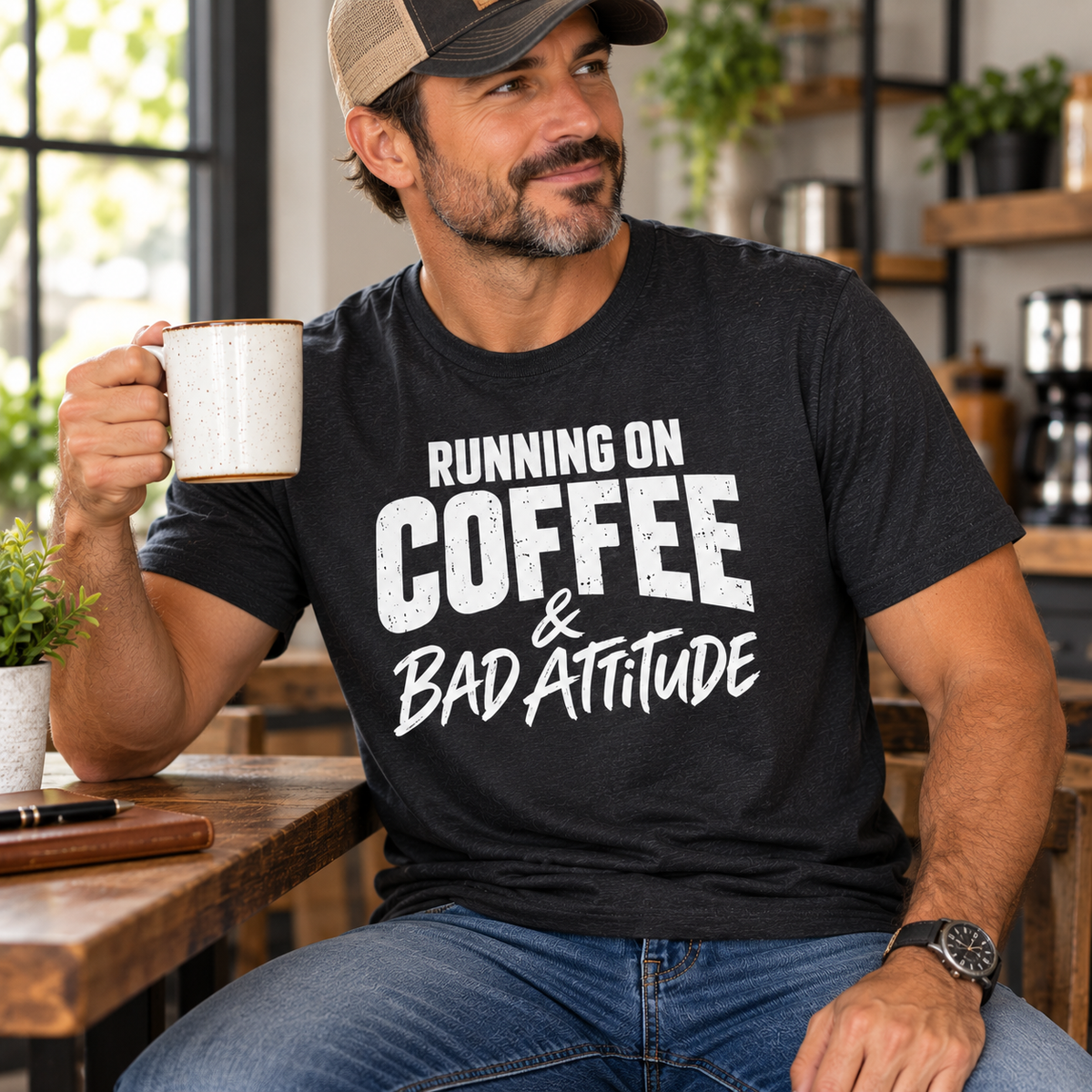 Running on Coffee & Bad Attitude T-Shirt