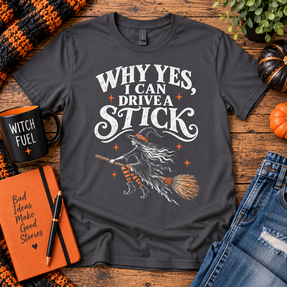 Why Yes I Can Drive a Stick Halloween Tee