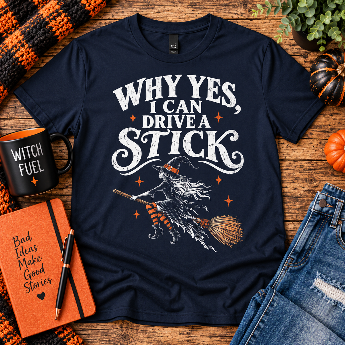 Why Yes I Can Drive a Stick Halloween Tee
